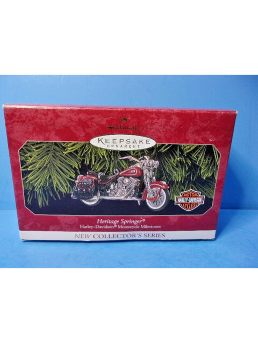 Hallmark 1999 Heritage Springer Harley Davidson Motorcycle Ornament Series #1